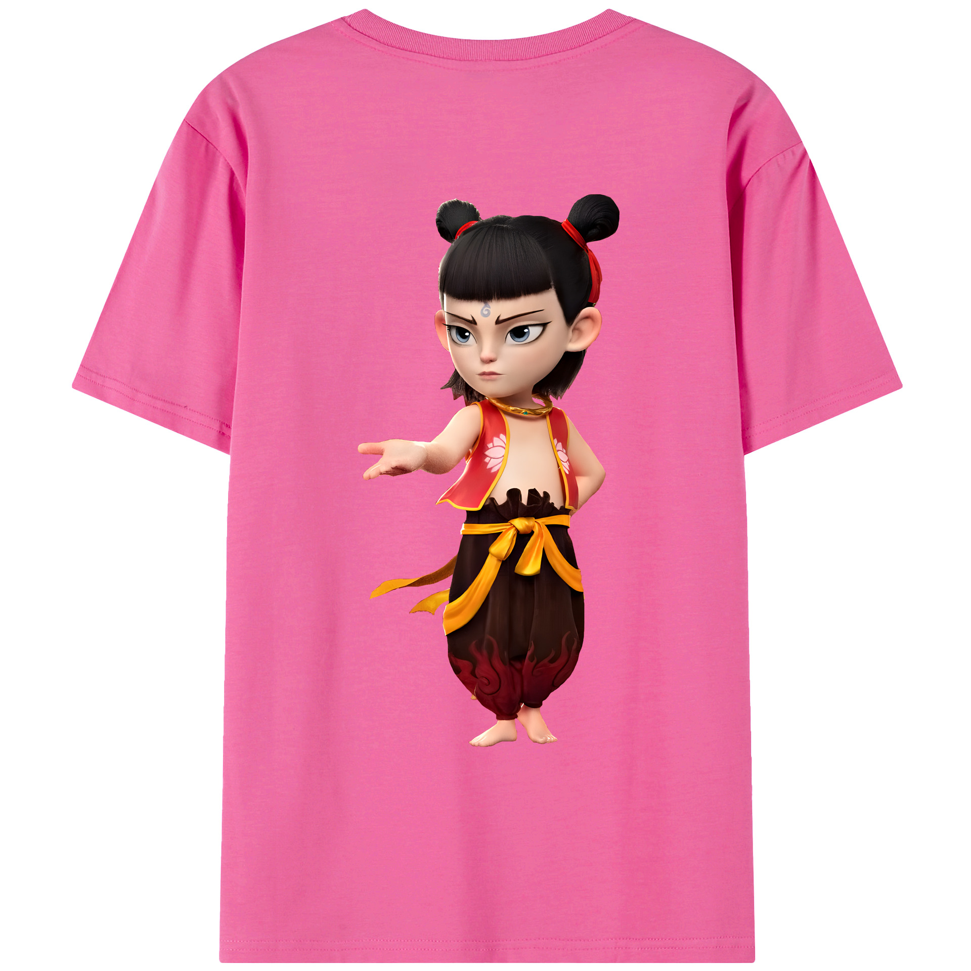 （画像用） Ne Zha 2 ナタ 魔童の大暴れ レディース半袖Tシャツ(バックプリント)